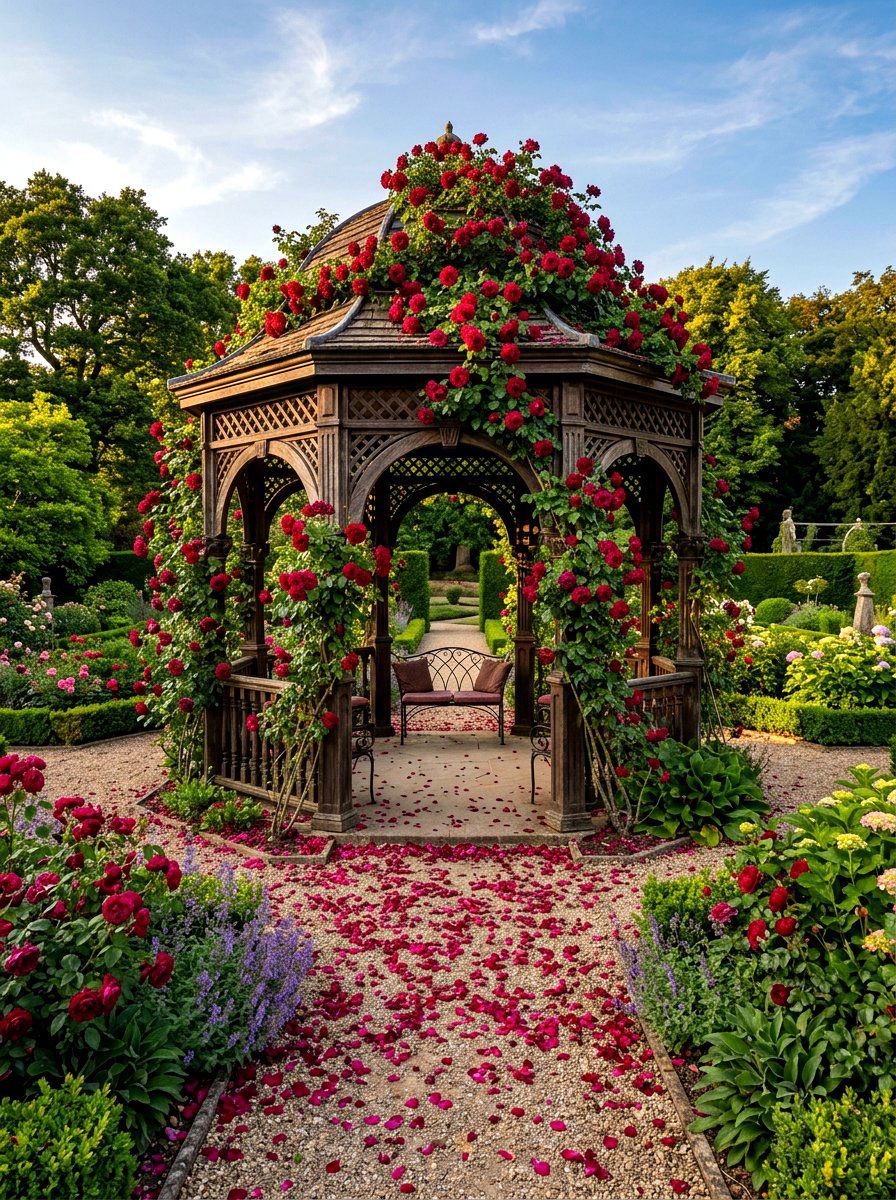 Red Rose Gazebo - 30 backyard wedding gazebo ideas