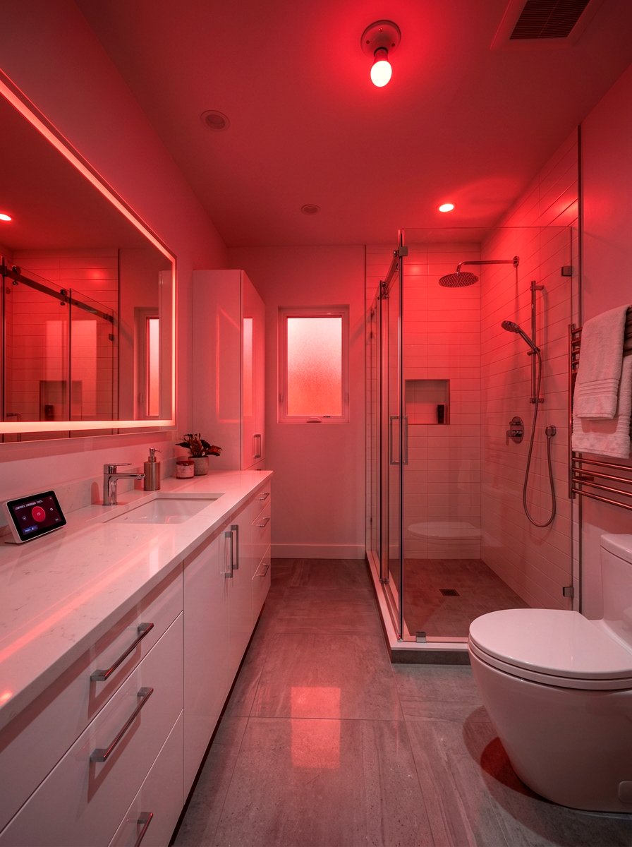 Red Smart Bulb Bathroom - 30 red light bathroom decor ideas