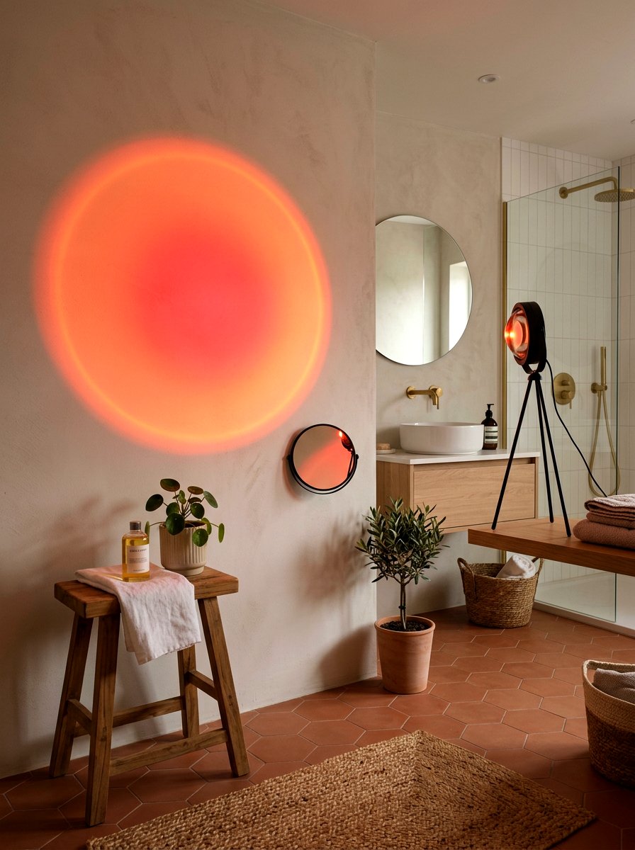 Red Sunset Lamp Bathroom - 30 red light bathroom decor ideas