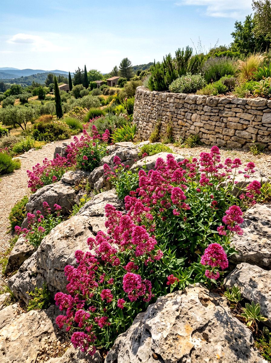 Red Valerian Rockery