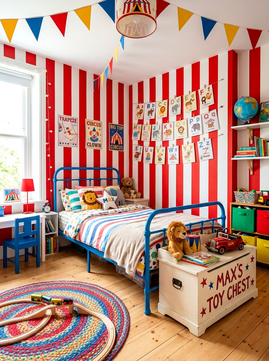 Red White Circus - 30 striped wall ideas