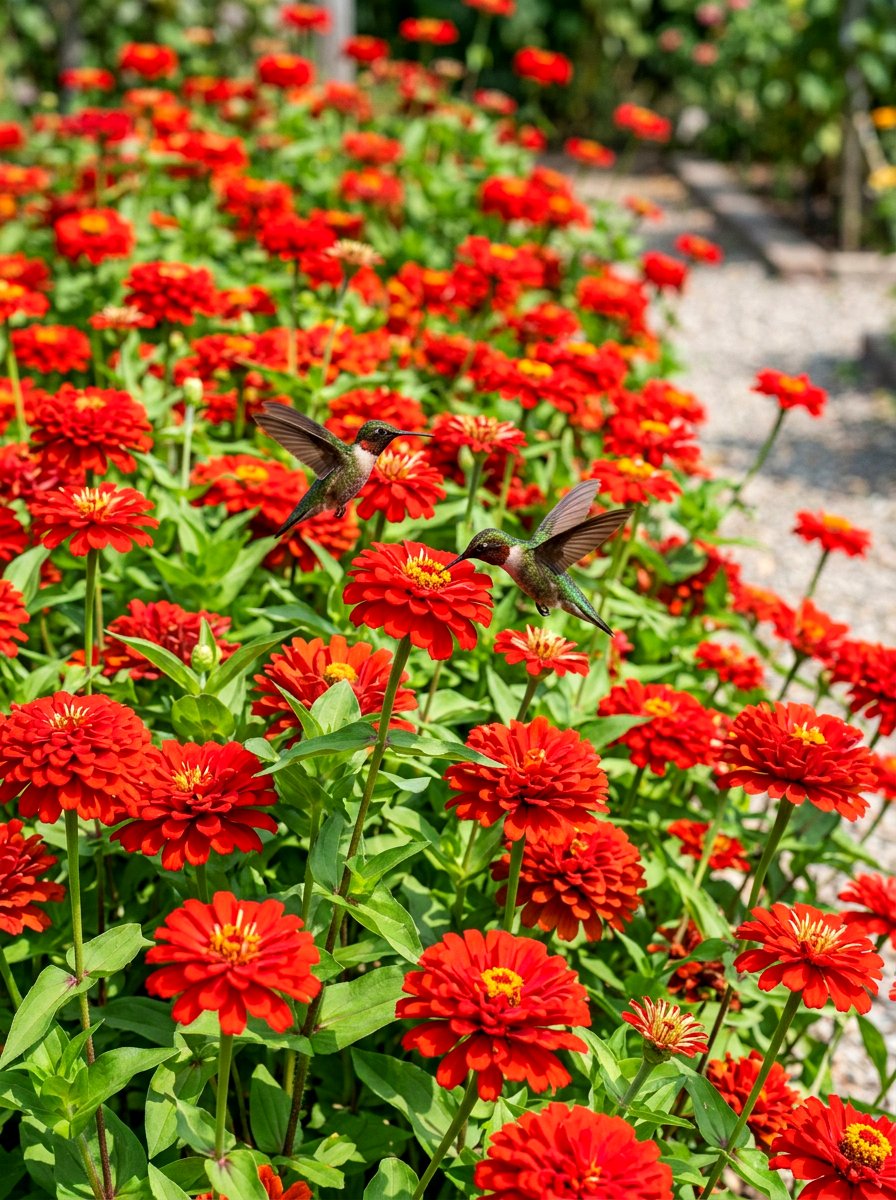Red Zinnia Garden - 30 zinnia garden ideas