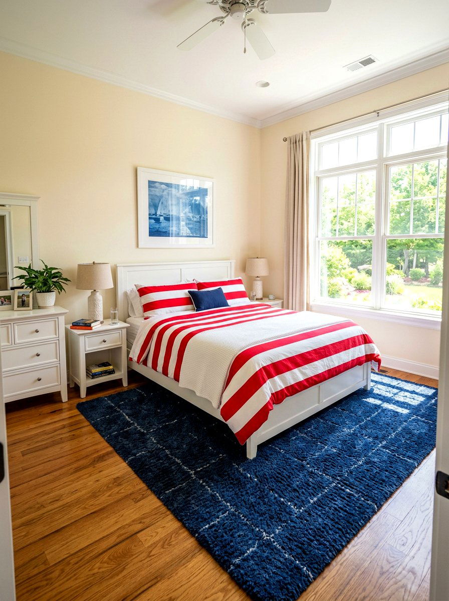 Red and White Striped Bedding - 30 candy stripe bedroom ideas