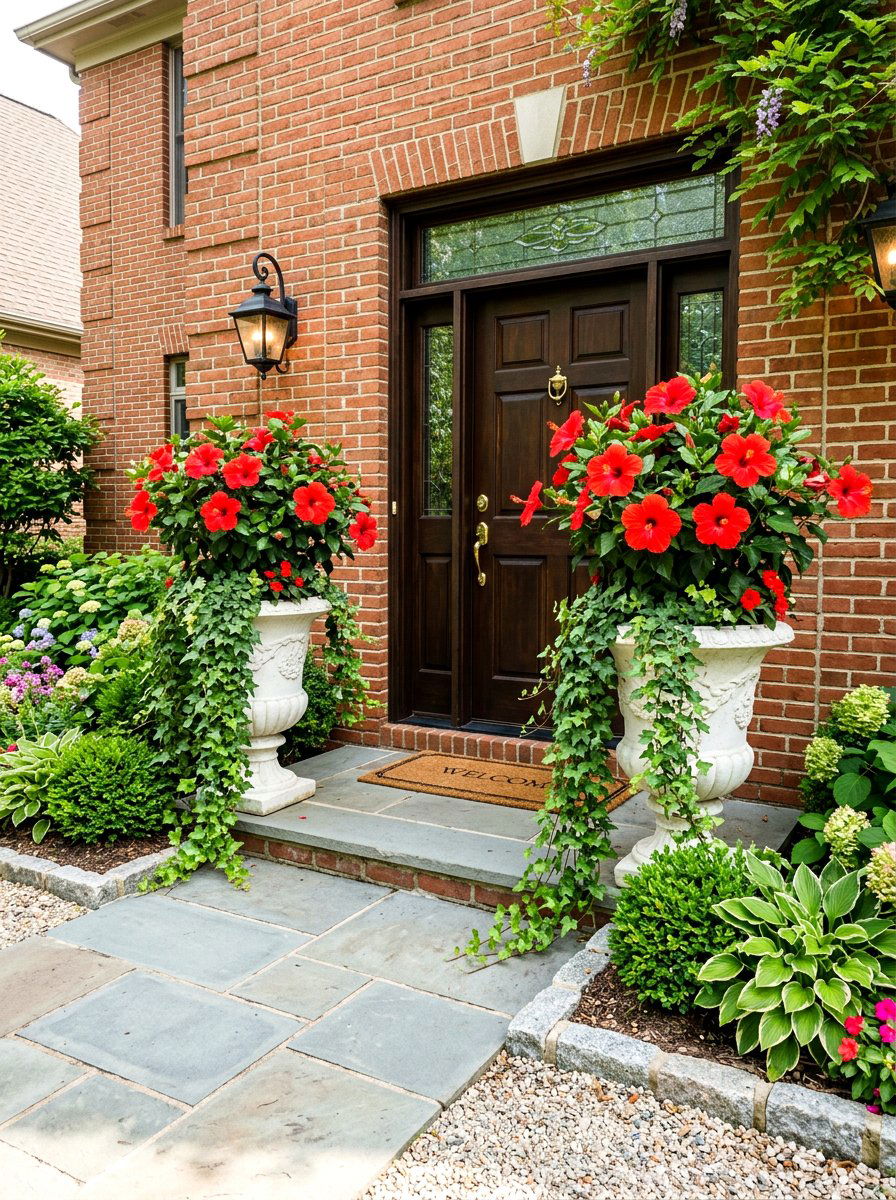 Red and green container garden - 30 container garden color ideas