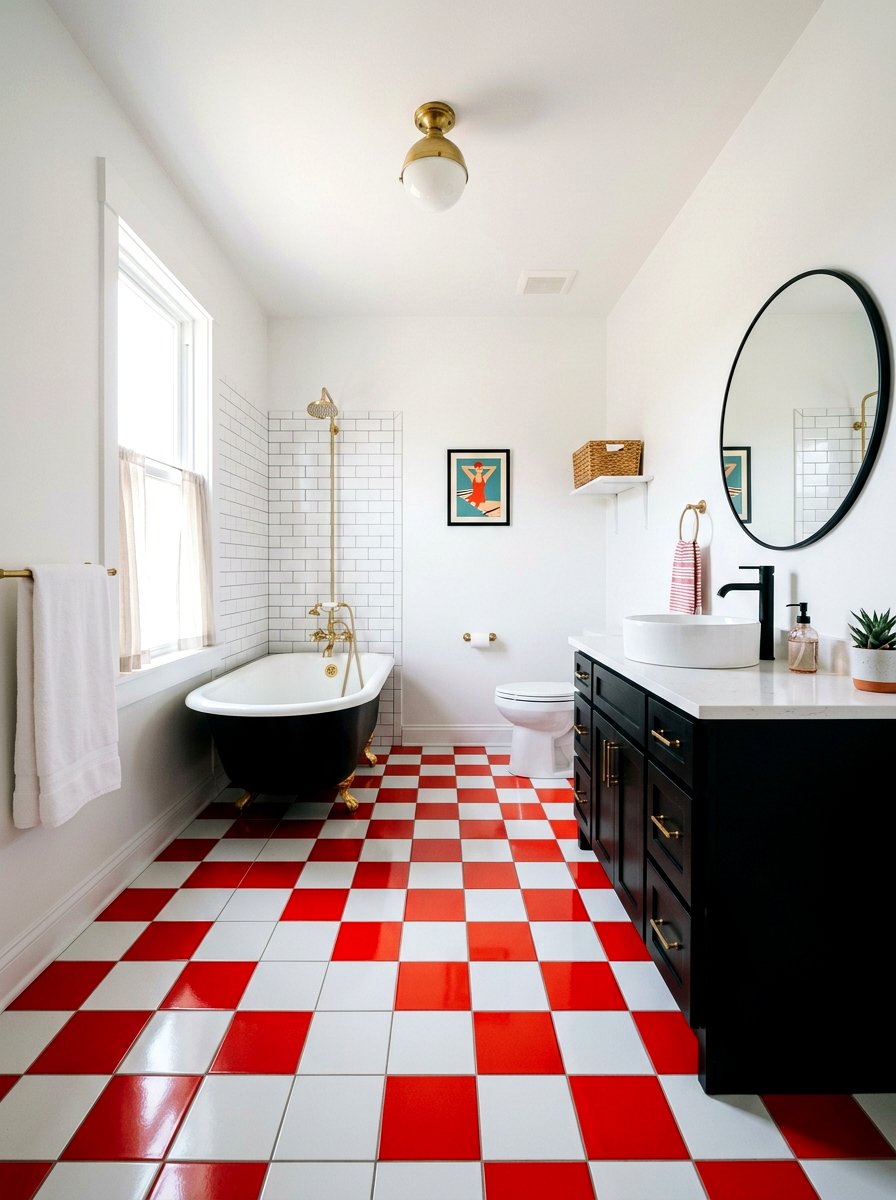 Checkerboard Bath Floor Ideas: 30 Ways to Elevate Your Bathroom