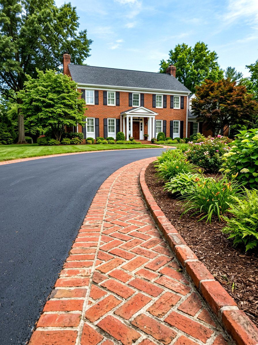 Red brick edging - 30 driveway edging ideas
