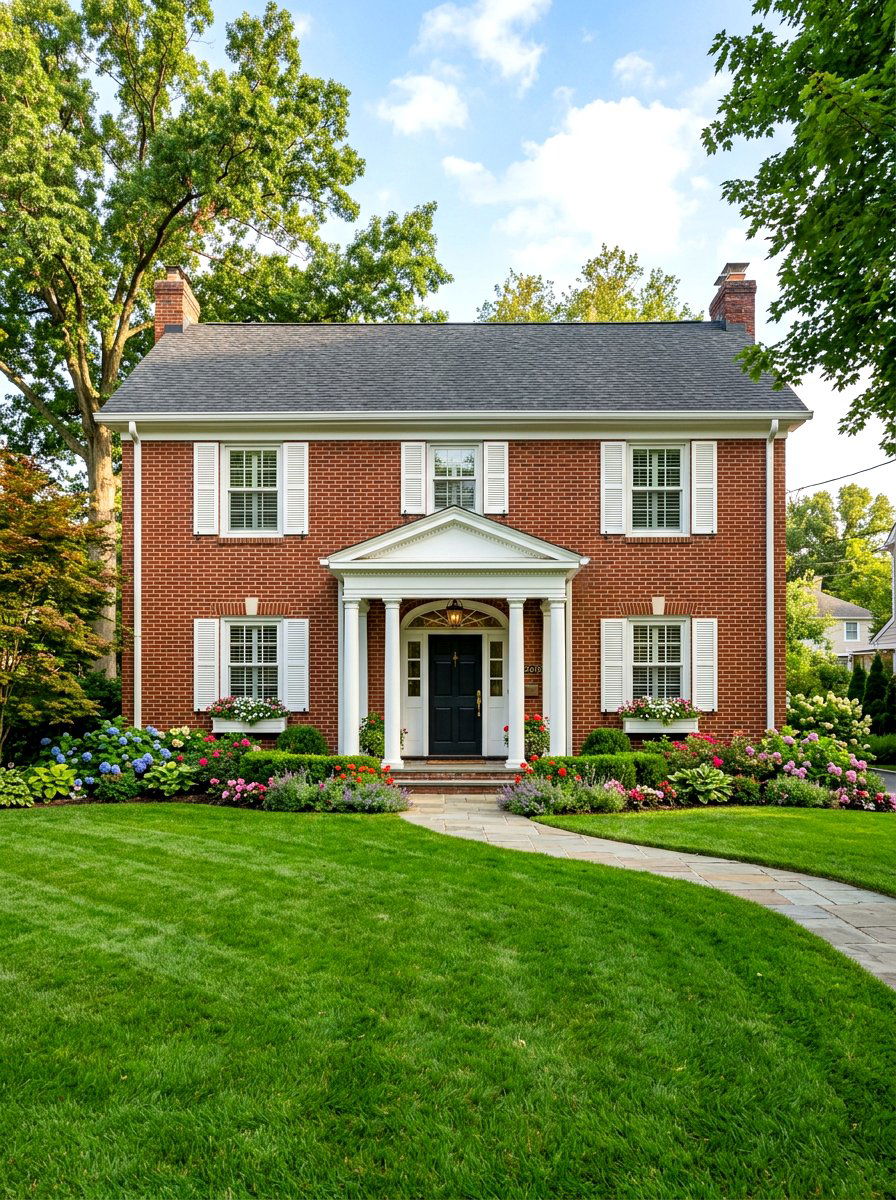 Red brick house exterior - 30 two story house exterior ideas