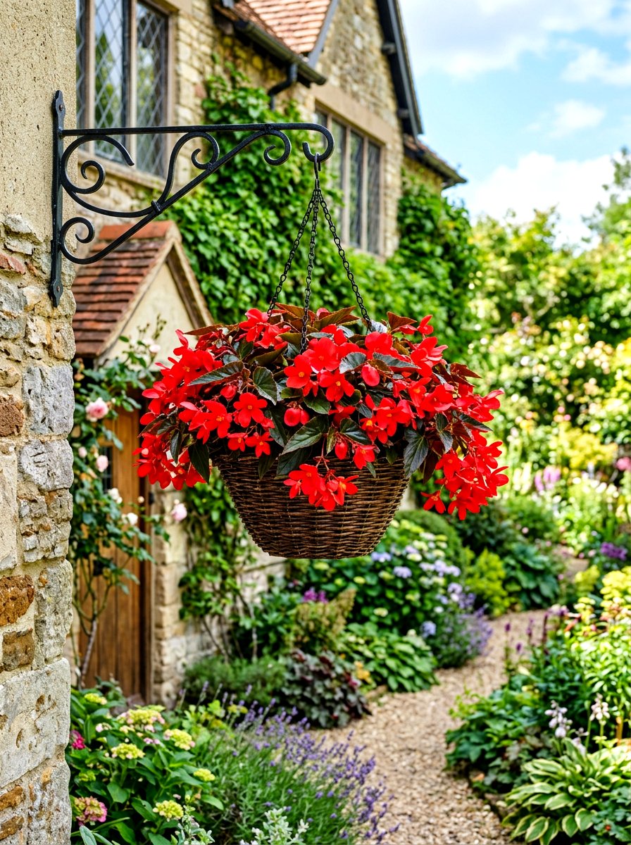 Red hanging flower basket - 30 hanging flower basket ideas