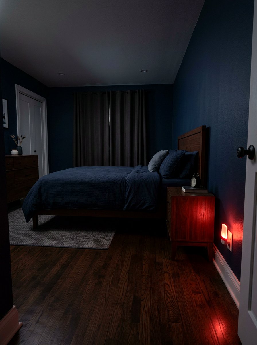 Red led night light - 30 circadian bedroom lighting ideas