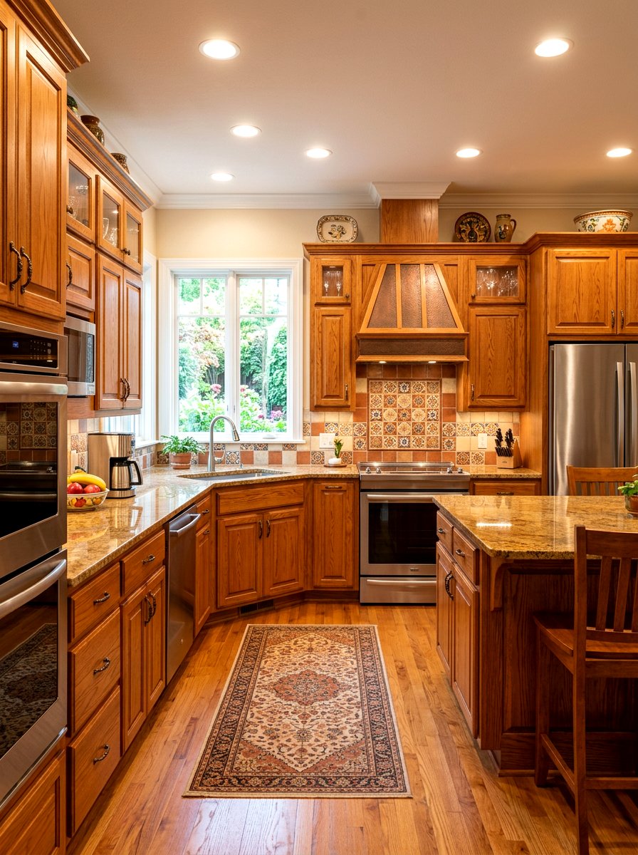 Red oak kitchen cabinets - 30 oak kitchen cabinet ideas