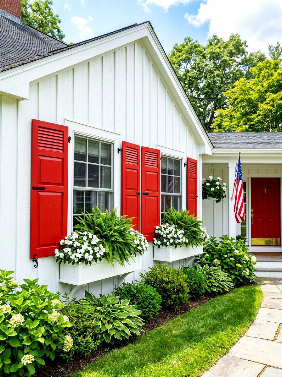 Red shutters - 30 shutters and flower box ideas