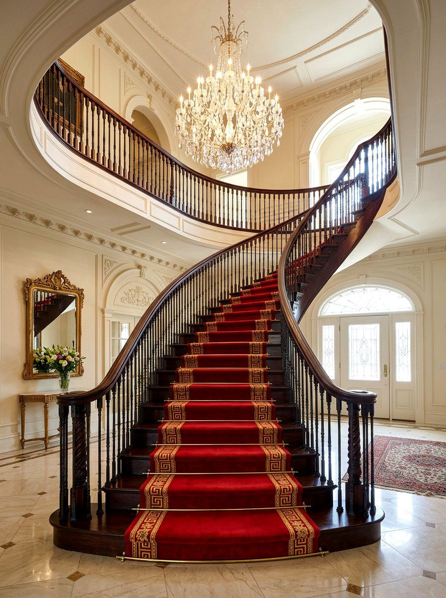 Red stair runner - 30 stair runner ideas