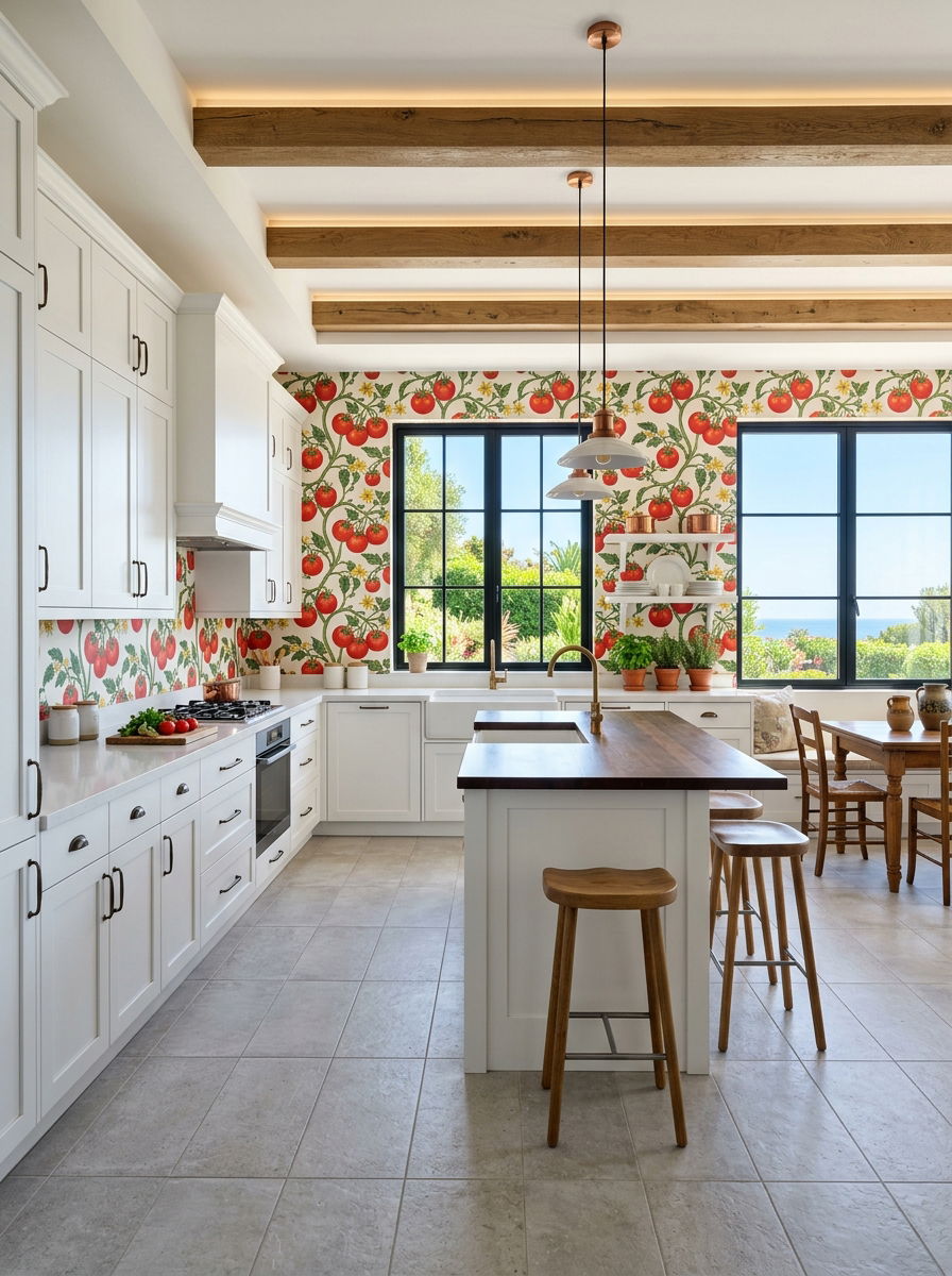 Red tomato wallpaper - 30 vegetable motif wallpaper ideas