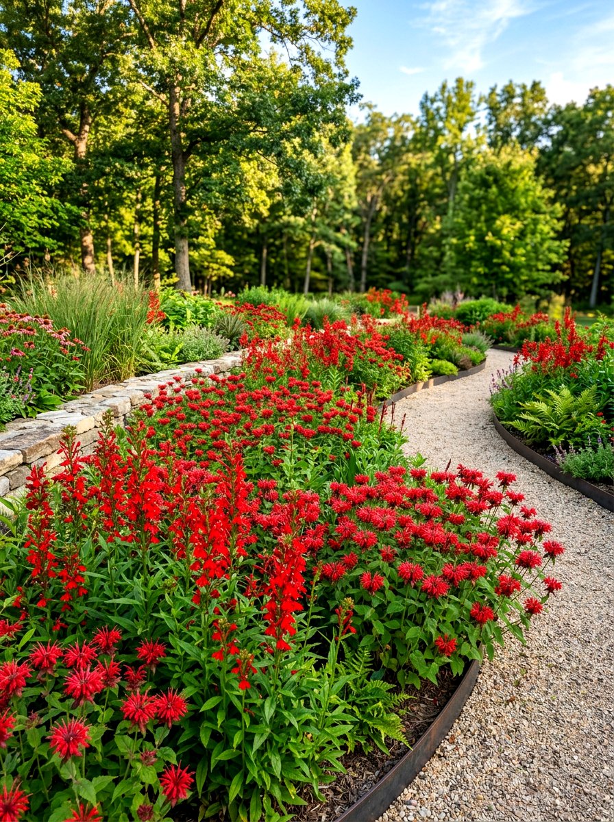 Red tubular flowers - 30 hummingbird oasis backyard ideas