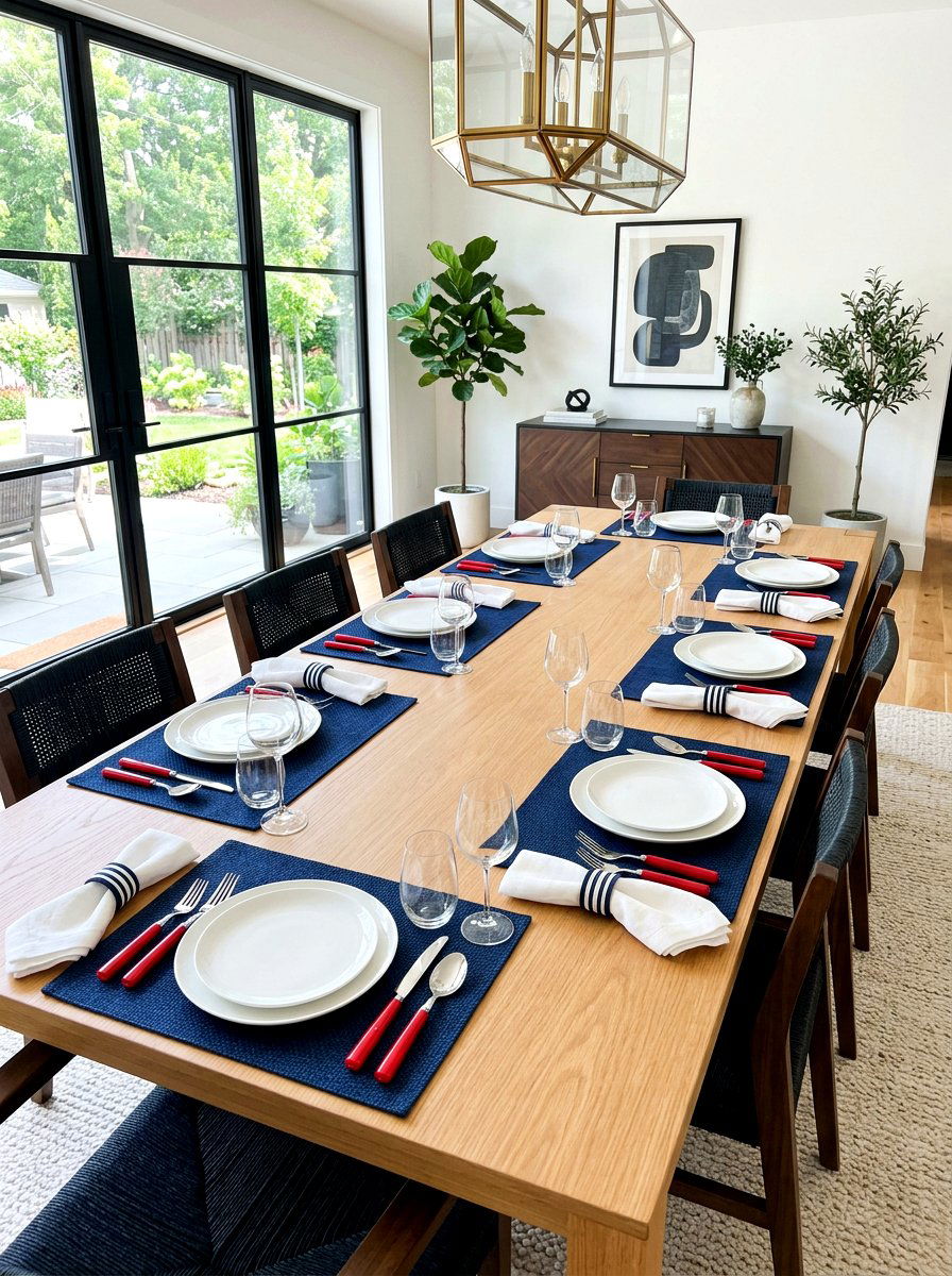 Red white and blue placemats - 30 patriotic table decor ideas
