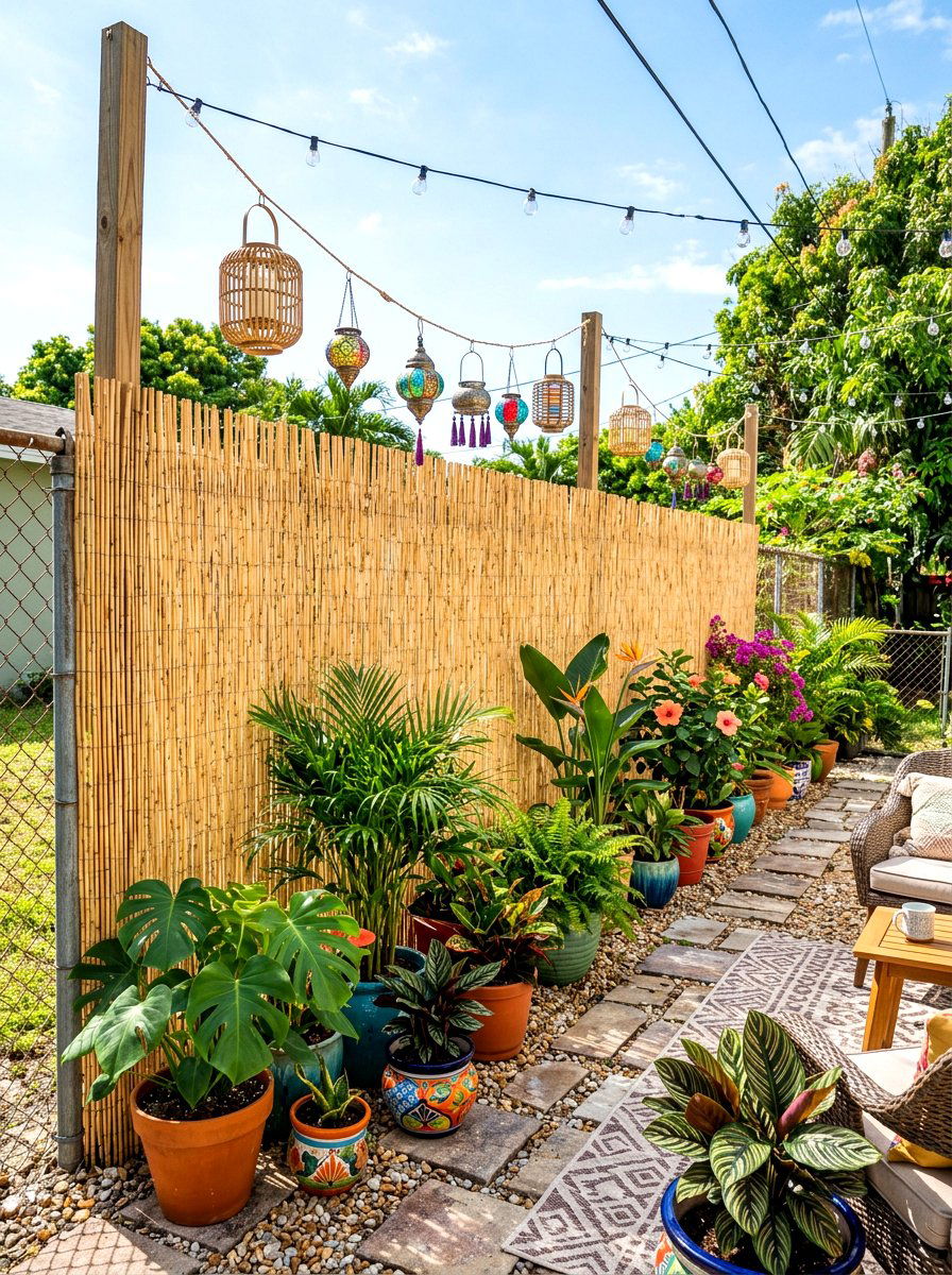 Reed Fencing Roll - 30 cheap fence ideas