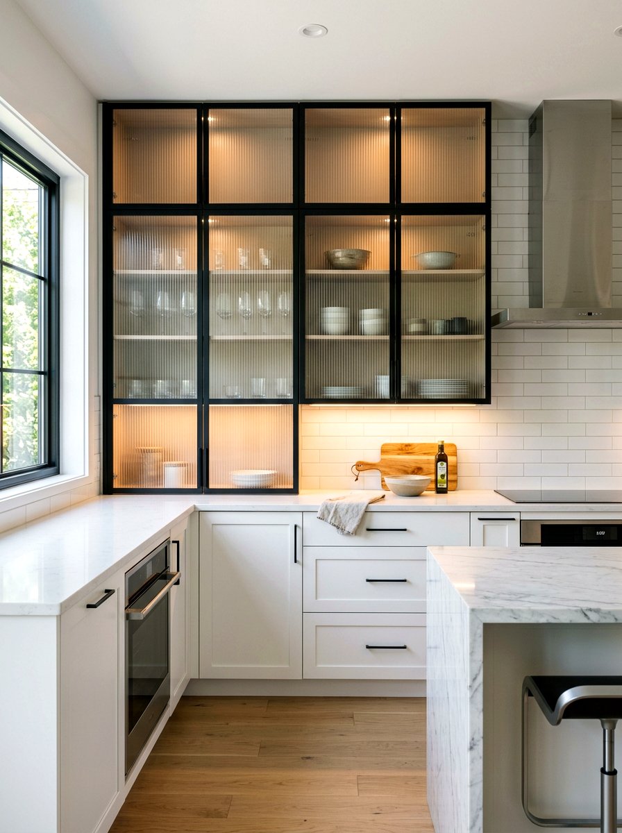 Reeded Glass Kitchen Cabinets - 30 kitchen cabinet ideas