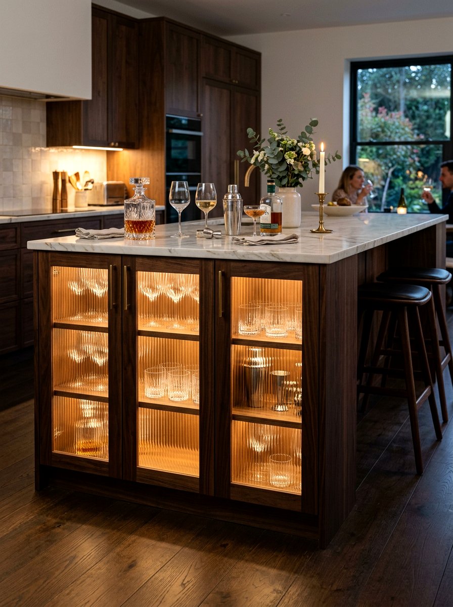 Reeded Glass Kitchen Island Doors - 30 reeded kitchen island ideas
