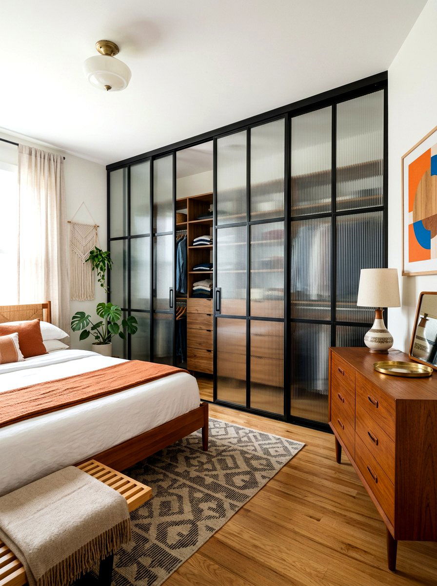 Reeded glass closet doors - 30 bedroom closet door ideas