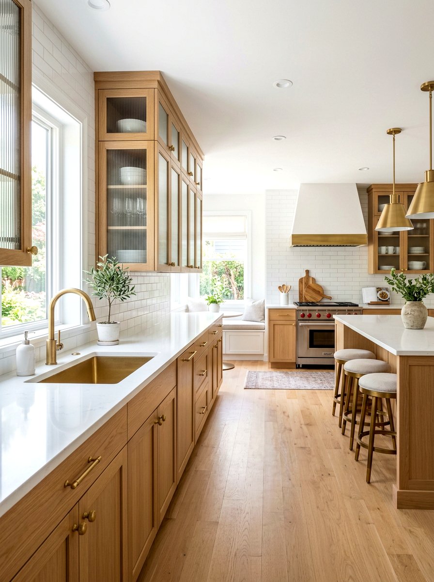 Reeded glass kitchen cabinet - 30 glass front kitchen cabinet ideas