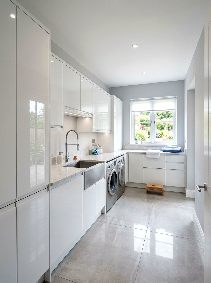 Reflective Laundry Room Storage - 30 high gloss decor ideas