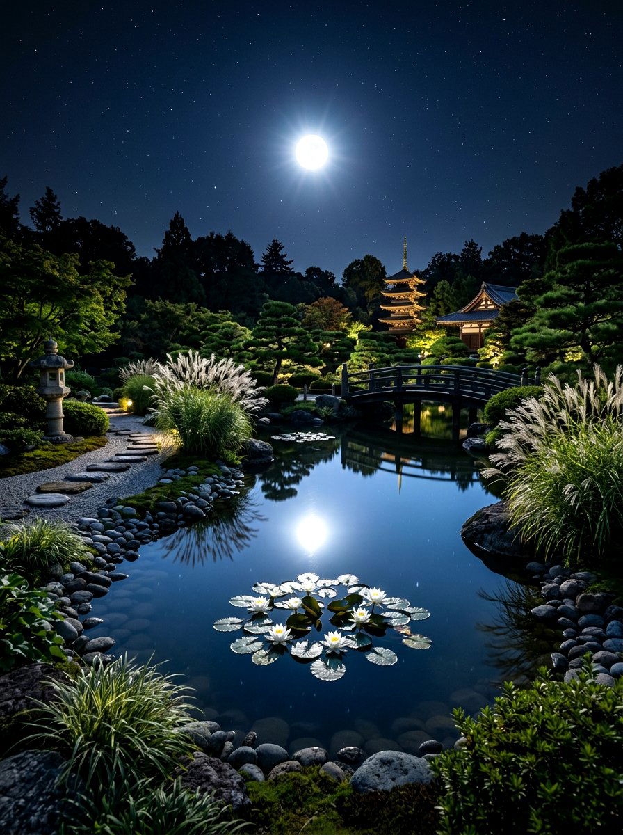 Reflective Pond Moonlight Garden - 30 moonlight garden ideas
