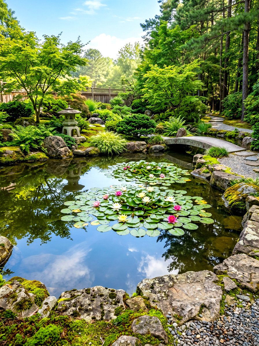 Reflective Water Feature - 30 stargazing backyard ideas