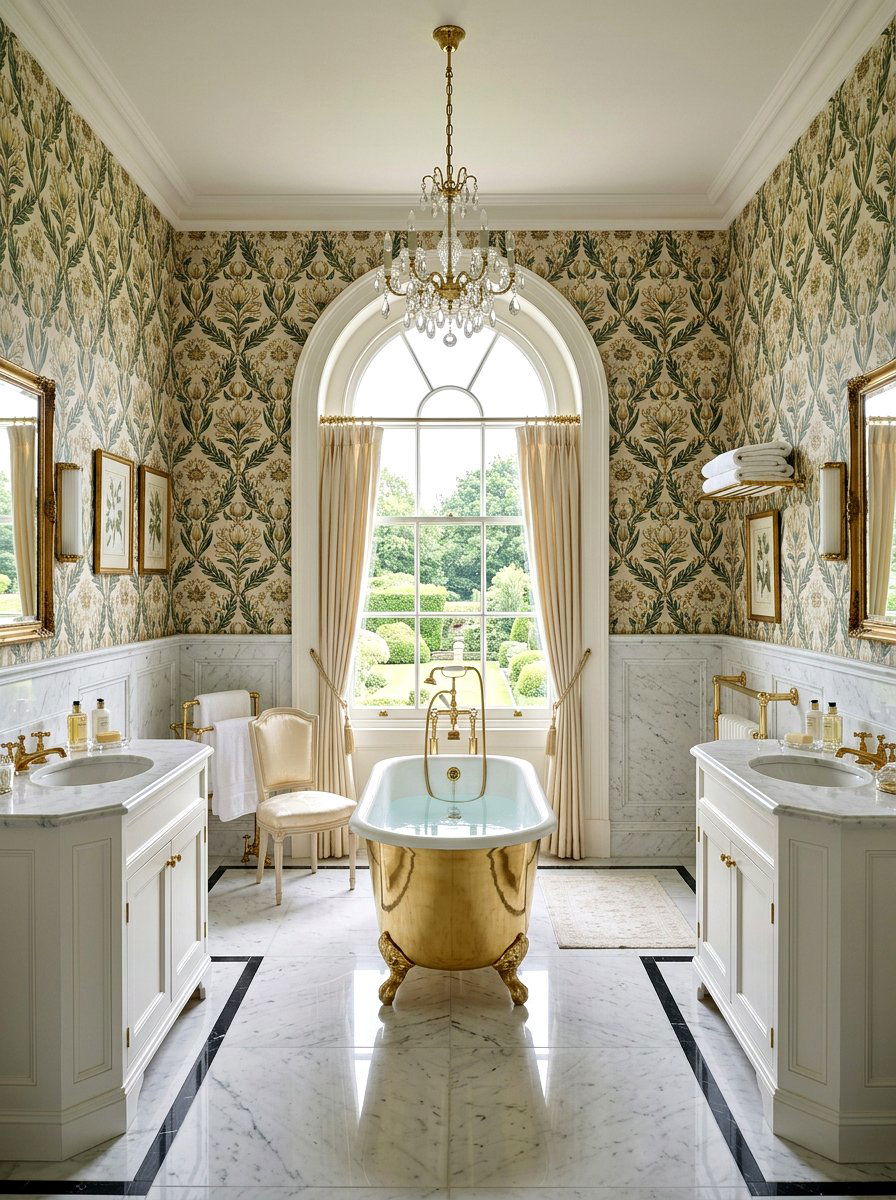 Regency Floral Style - 30 vintage floral bathroom ideas
