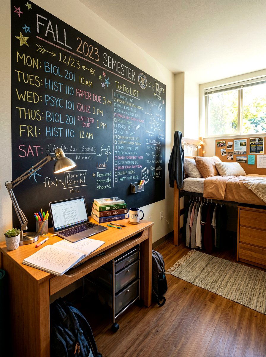 Removable Chalkboard Wall Decal - 30 dorm wall decor ideas