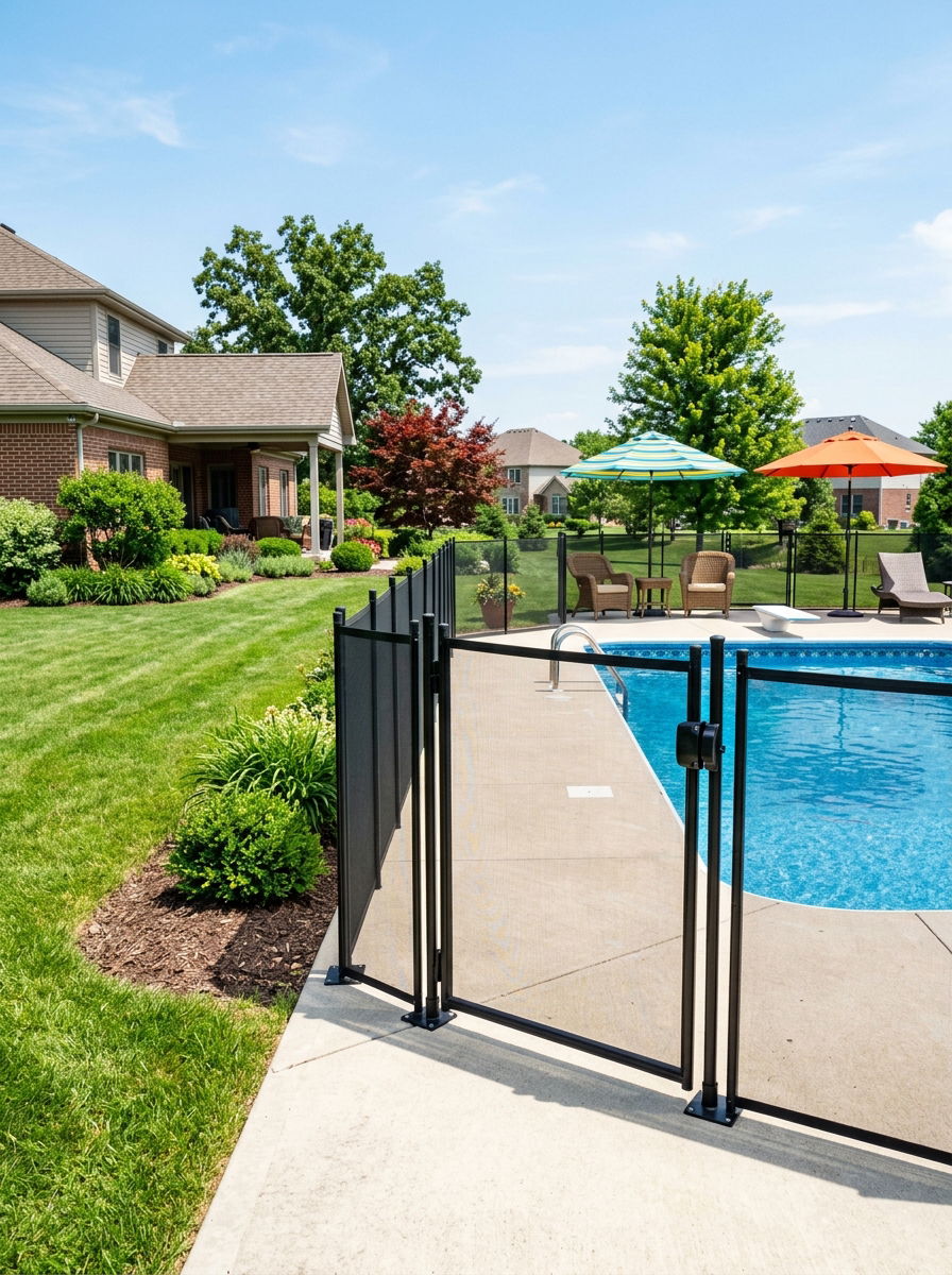 Removable Mesh Pool Gate - 30 pool gate ideas