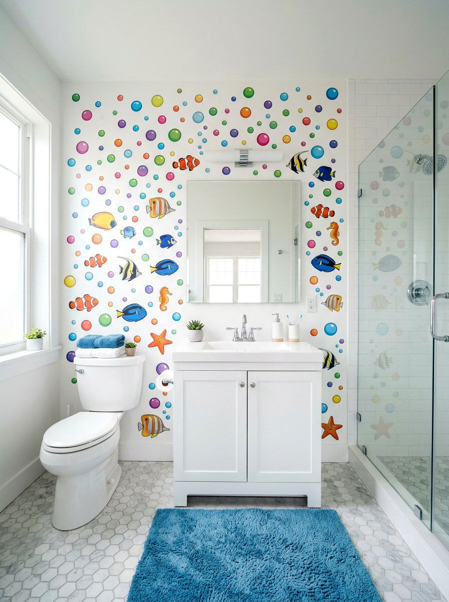 Removable Wall Decal - 30 kids bathroom decor ideas