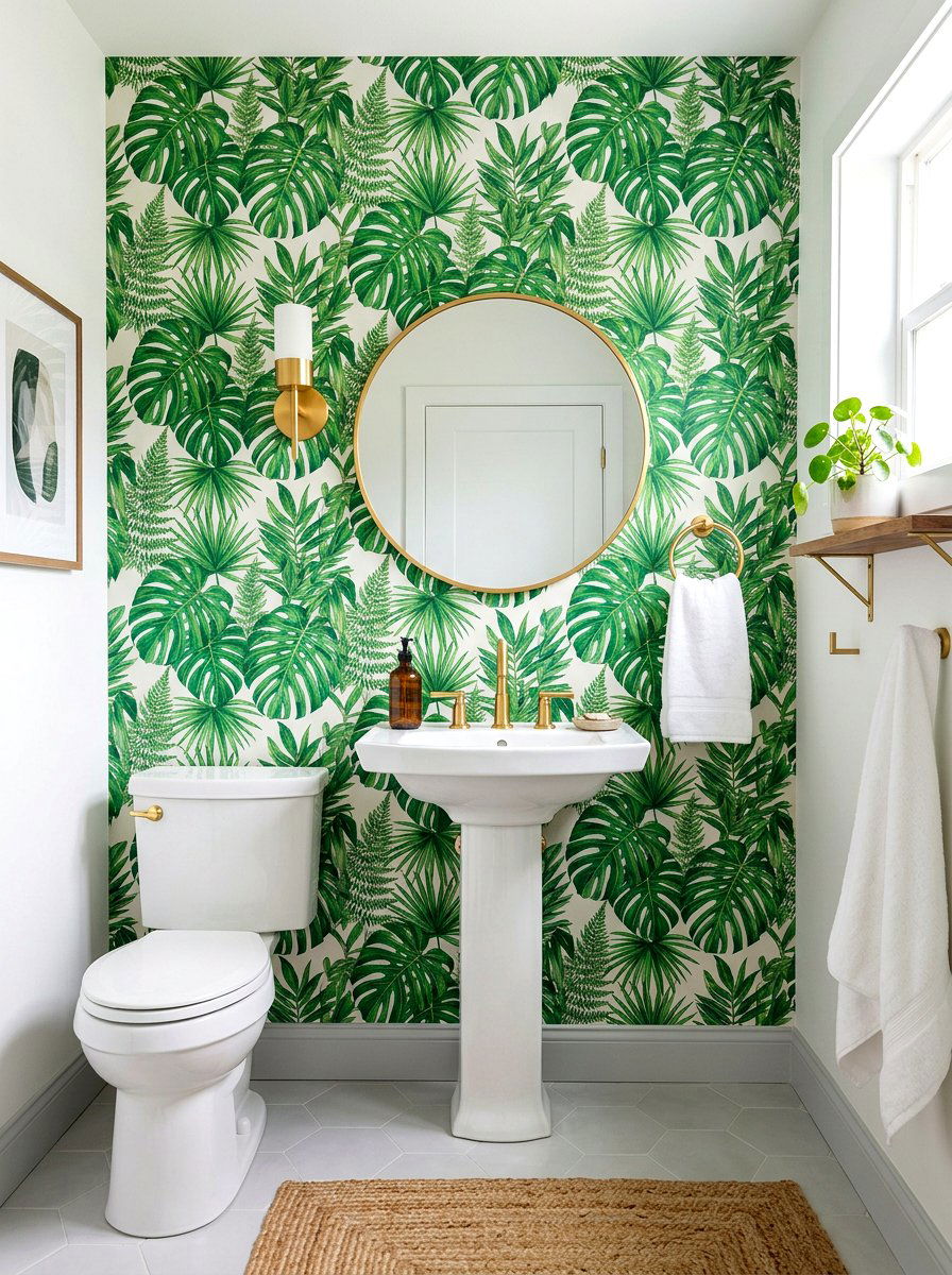 Removable Wallpaper Bathroom - 30 small rental bathroom ideas