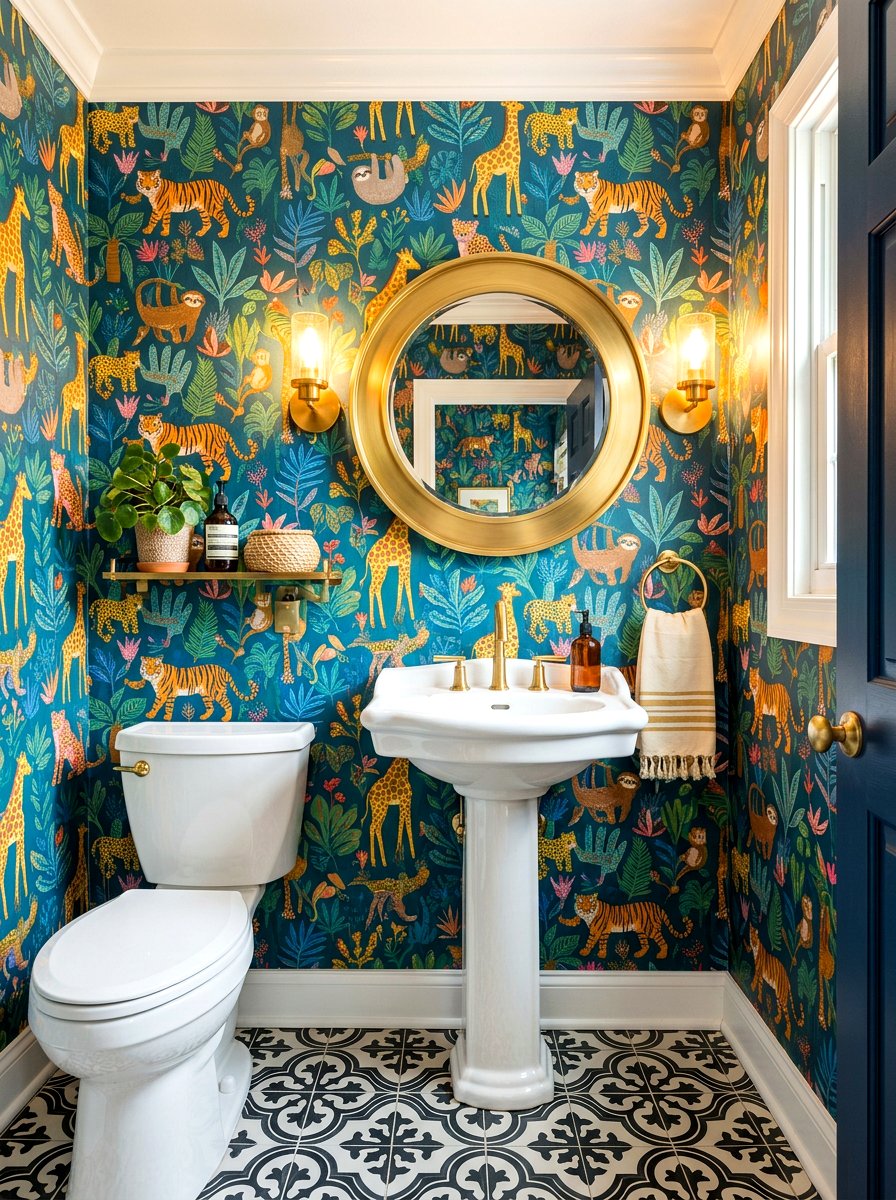 Removable Wallpaper For Powder Room - 30 bathroom wallpaper ideas