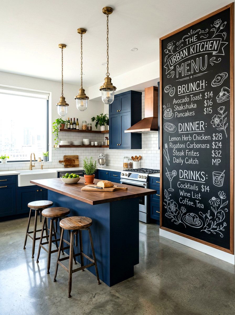 Removable chalkboard wall - 30 rental kitchen ideas