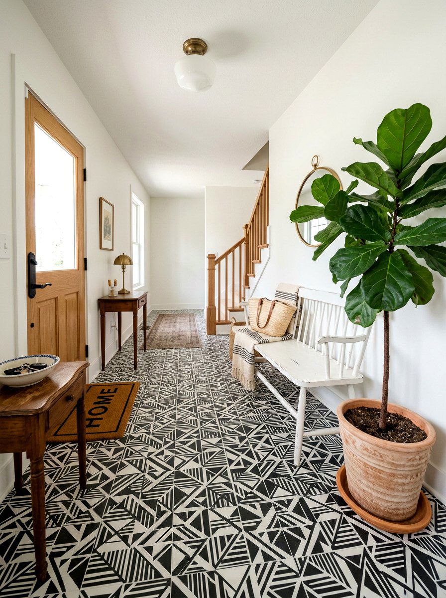 Removable floor tiles - 30 rental entryway ideas