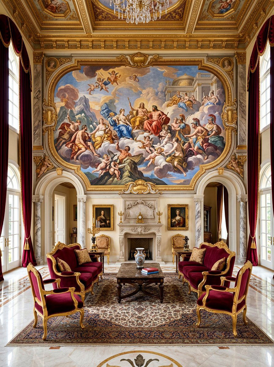 Renaissance art wall mural - 30 mural wall ideas