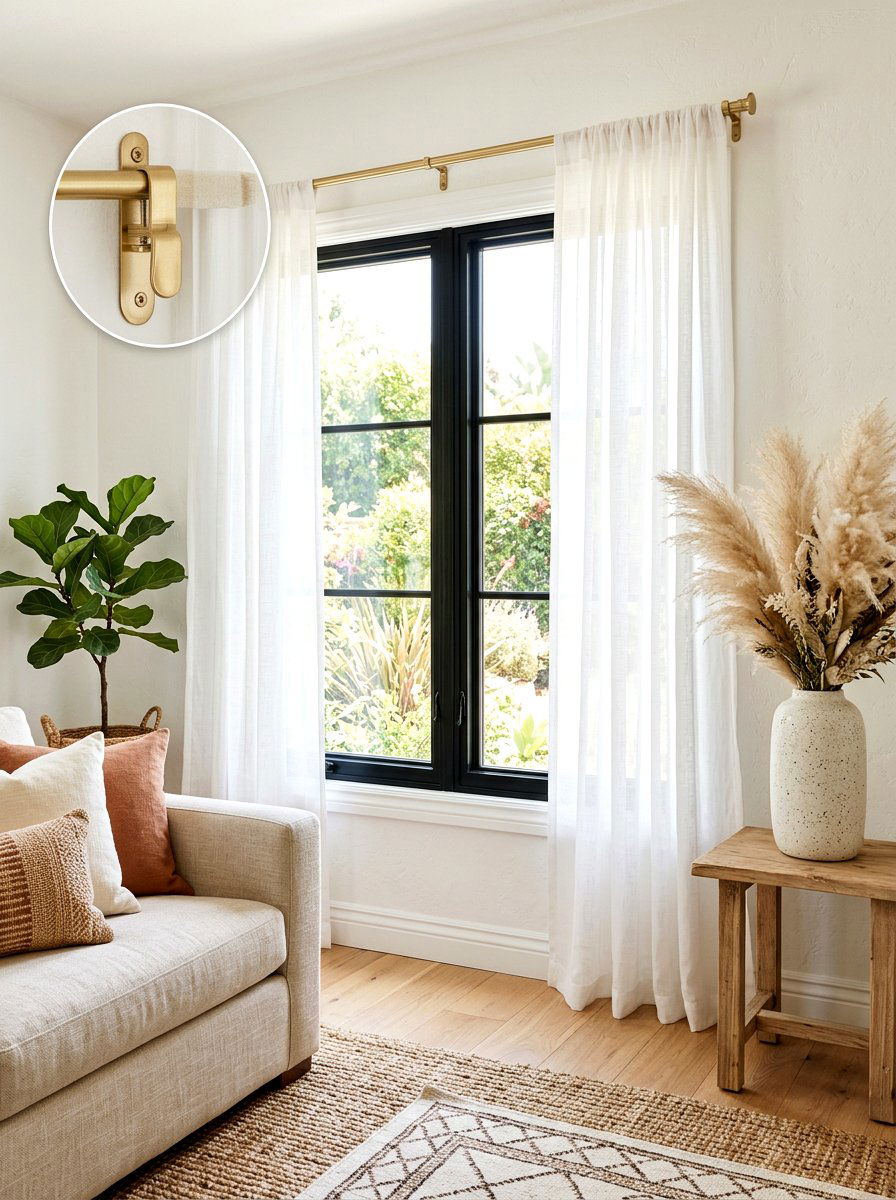 Rental friendly drapery hooks - 30 no drill curtain ideas aesthetic