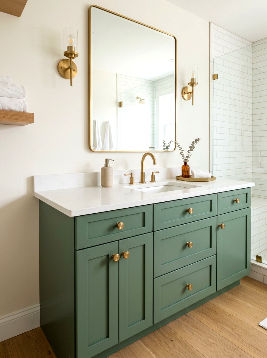 Replace bathroom cabinet hardware - 30 rental bathroom makeover ideas aesthetic