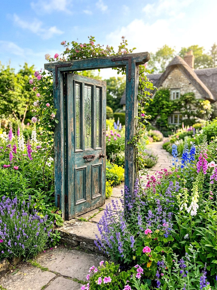 Repurposed Door - 30 grape arbor ideas
