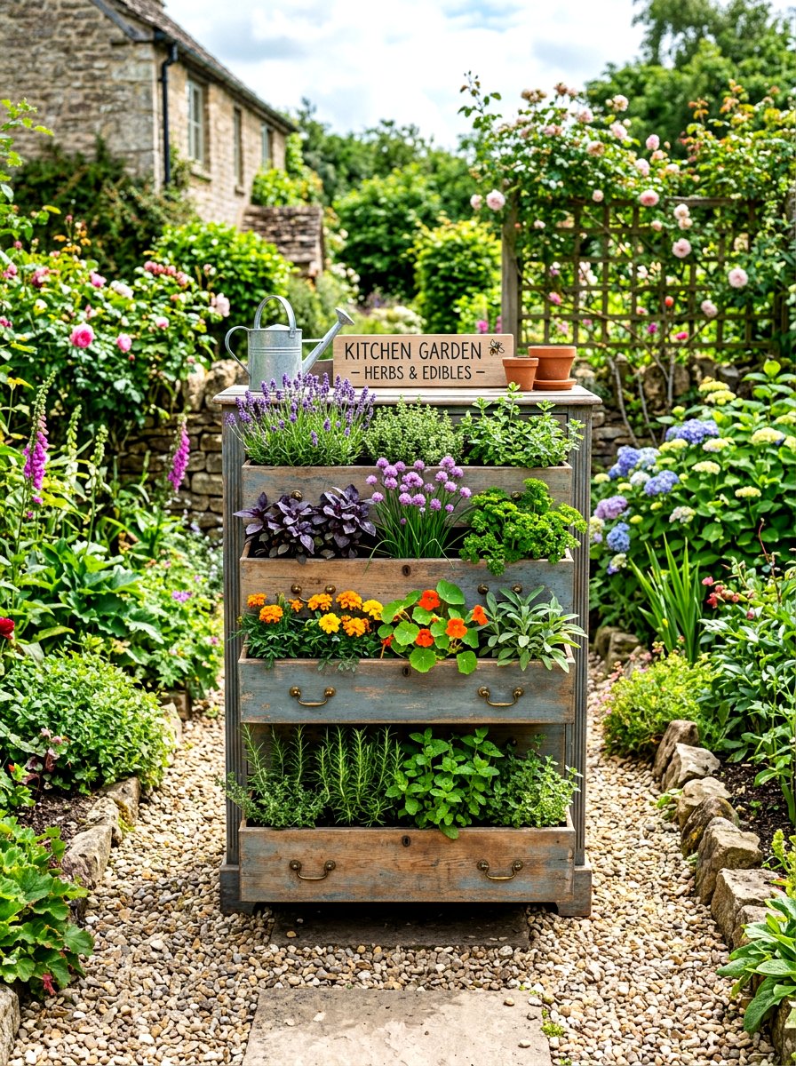 Repurposed Furniture Vegetable Garden - 30 budget vegetable garden ideas