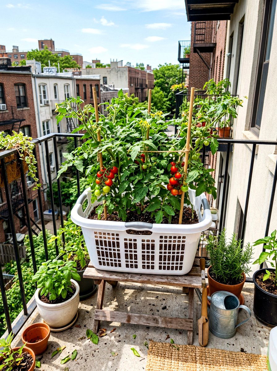Repurposed Laundry Basket Bin - 30 compost bin ideas