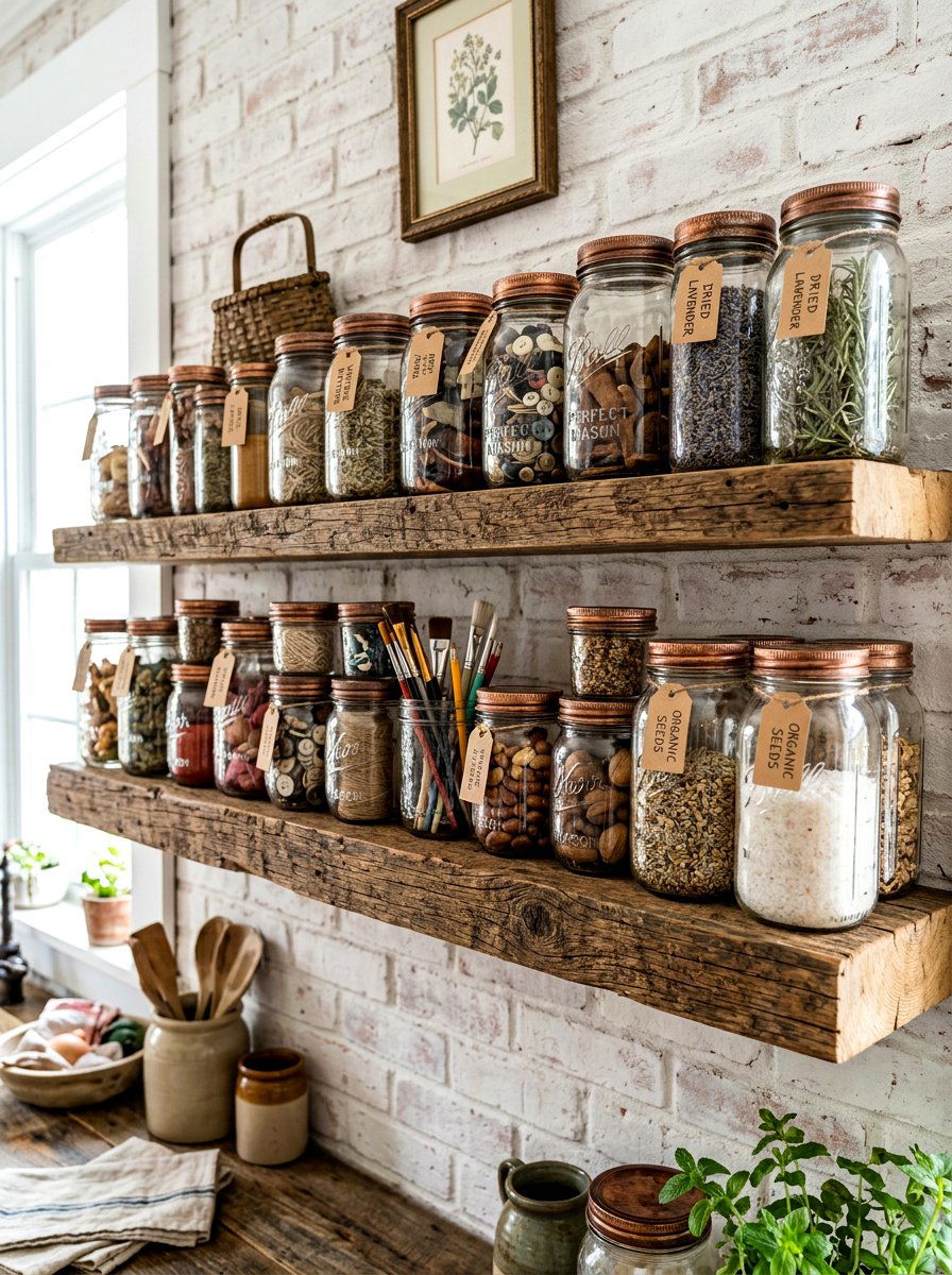 Repurposed Mason Jars - 30 zero waste pantry ideas