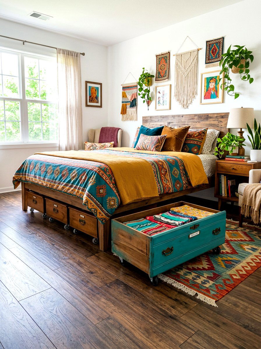 Repurposed dresser drawers on wheels - 30 under bed storage ideas