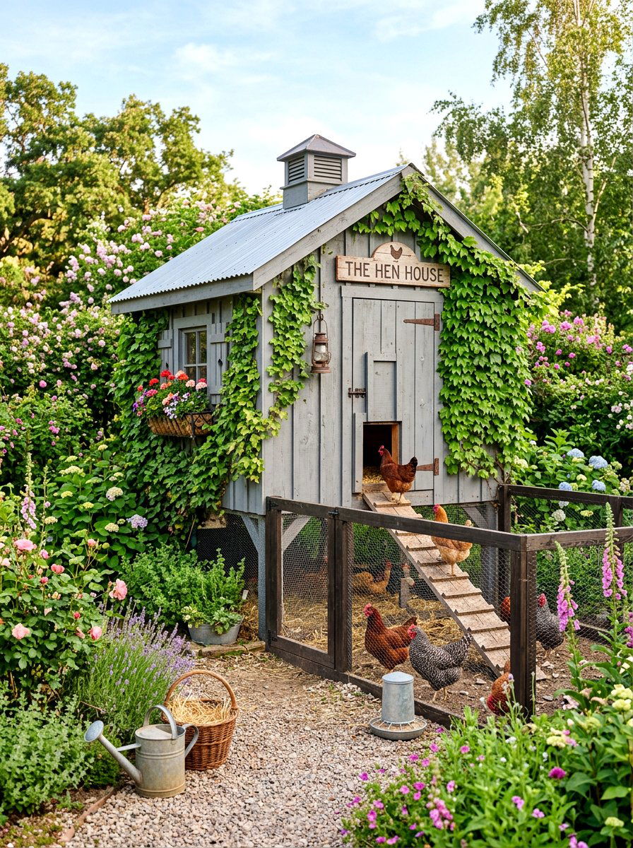 Repurposed garden shed chicken coop - 30 backyard coop garden ideas