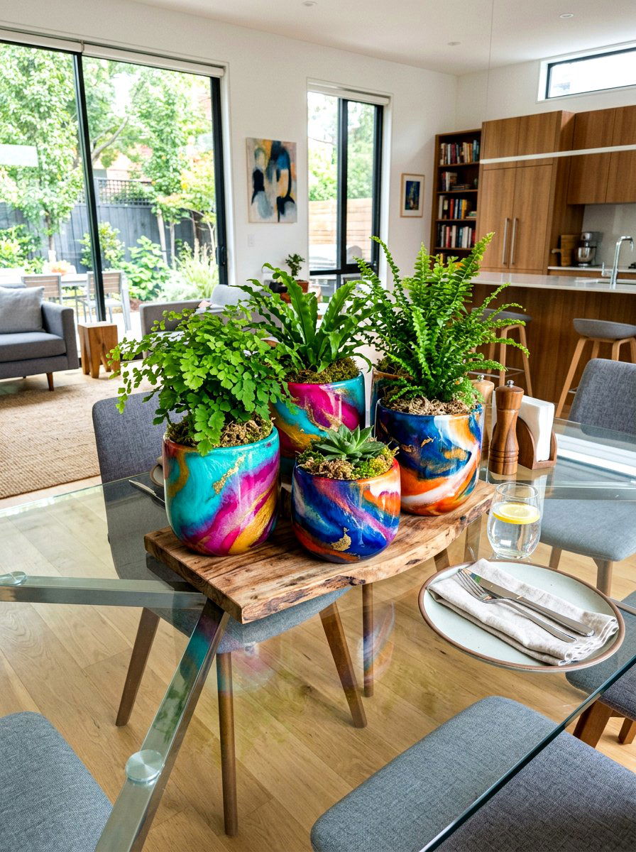 Resin Art Centerpiece Arrangement - 30 small planter ideas