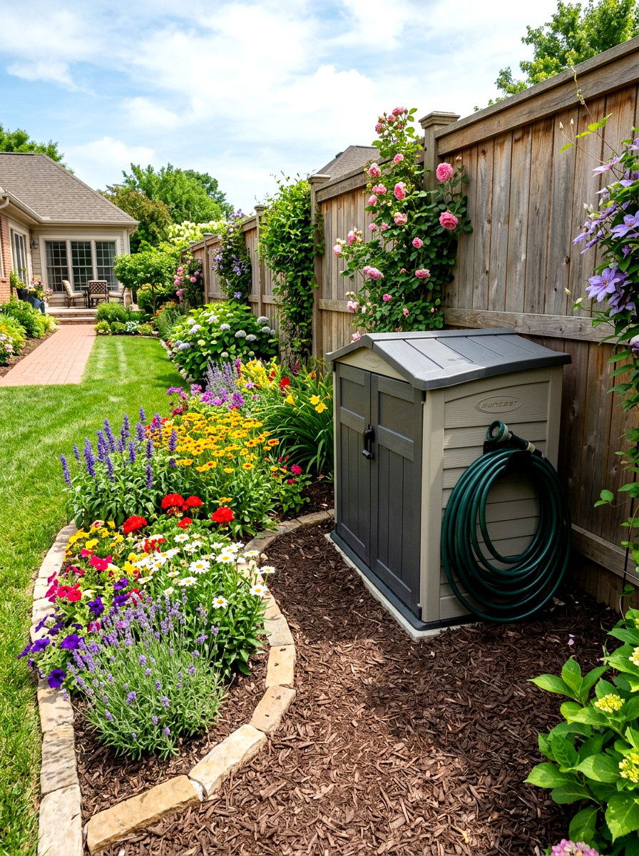 Resin Hose Shed - 30 hose storage ideas