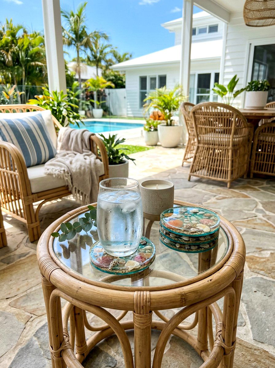 Resin Shell Coasters - 30 shell decor ideas