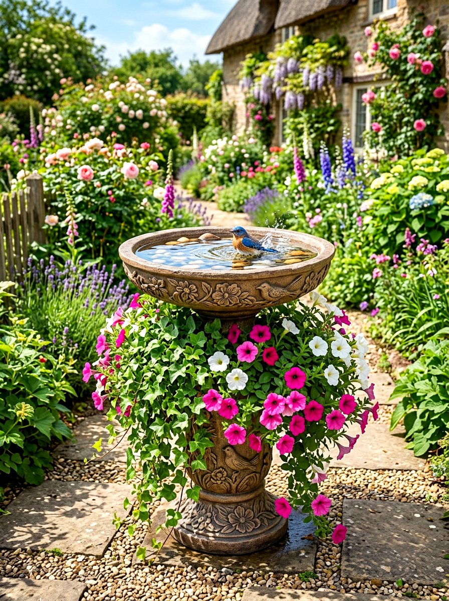 30 Front Yard Bird Bath Ideas to Welcome Backyard Birds
