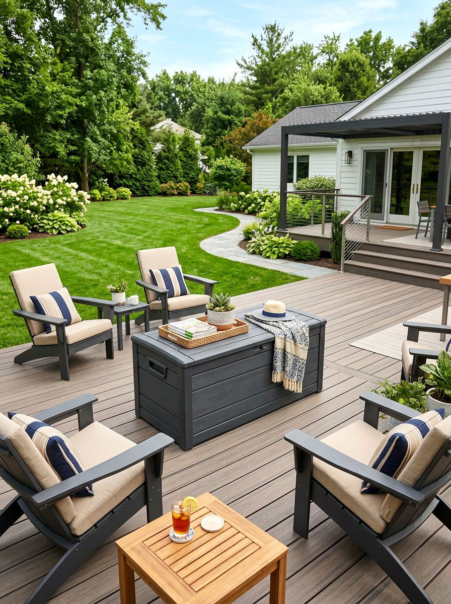 Resin deck box - 30 outdoor blanket storage ideas