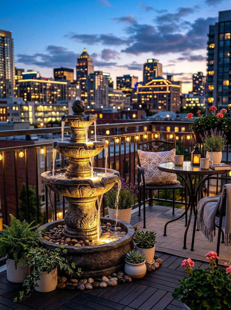 Resin fountain - 30 patio fountain ideas